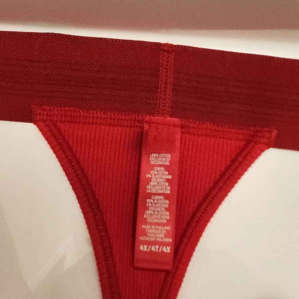 Skims Cotton Rib Thongs Set 4X - Picture 3 of 4